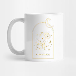 Sagittarius Zodiac Constellation and Flowers - Astrology and Horoscope Mug